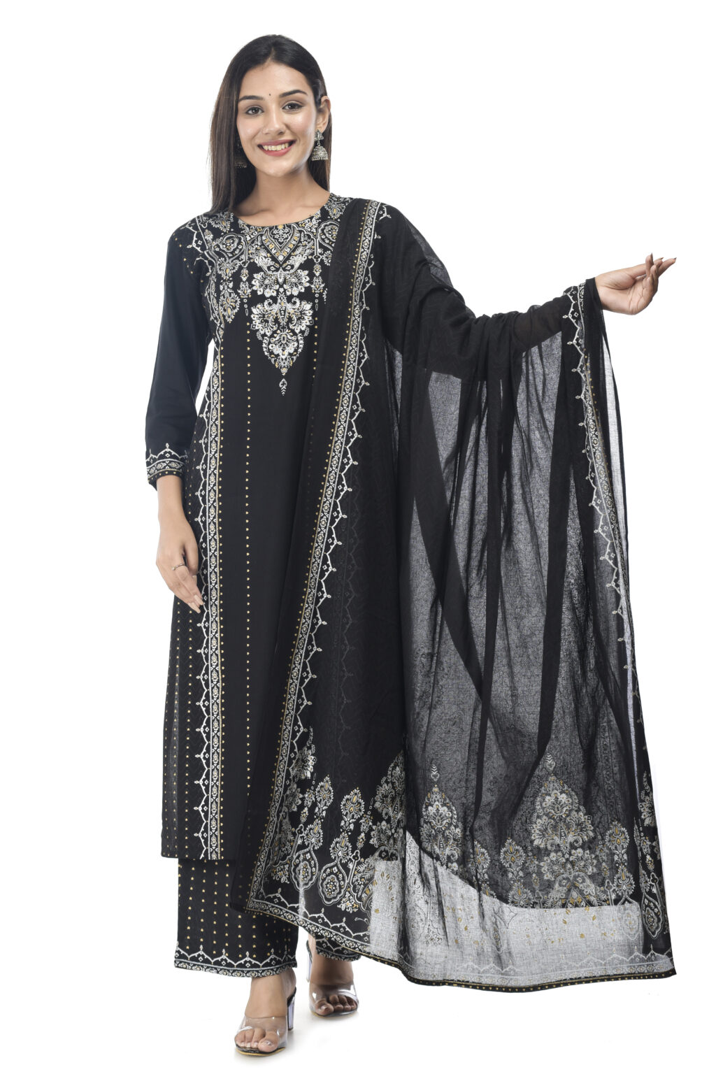 flipkart kurti palazzo dupatta set